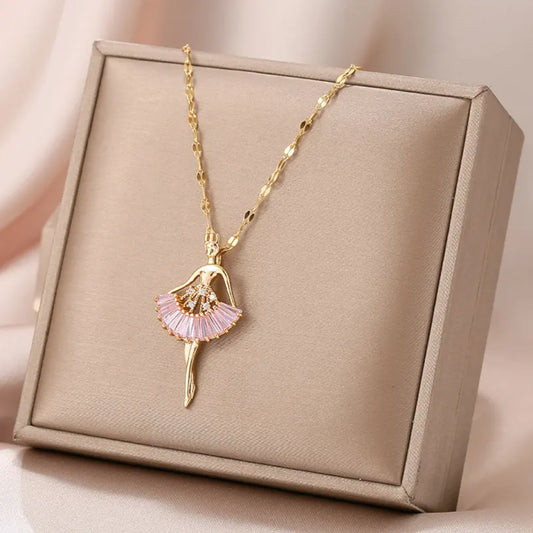Ballerina Dancing Girl Necklace