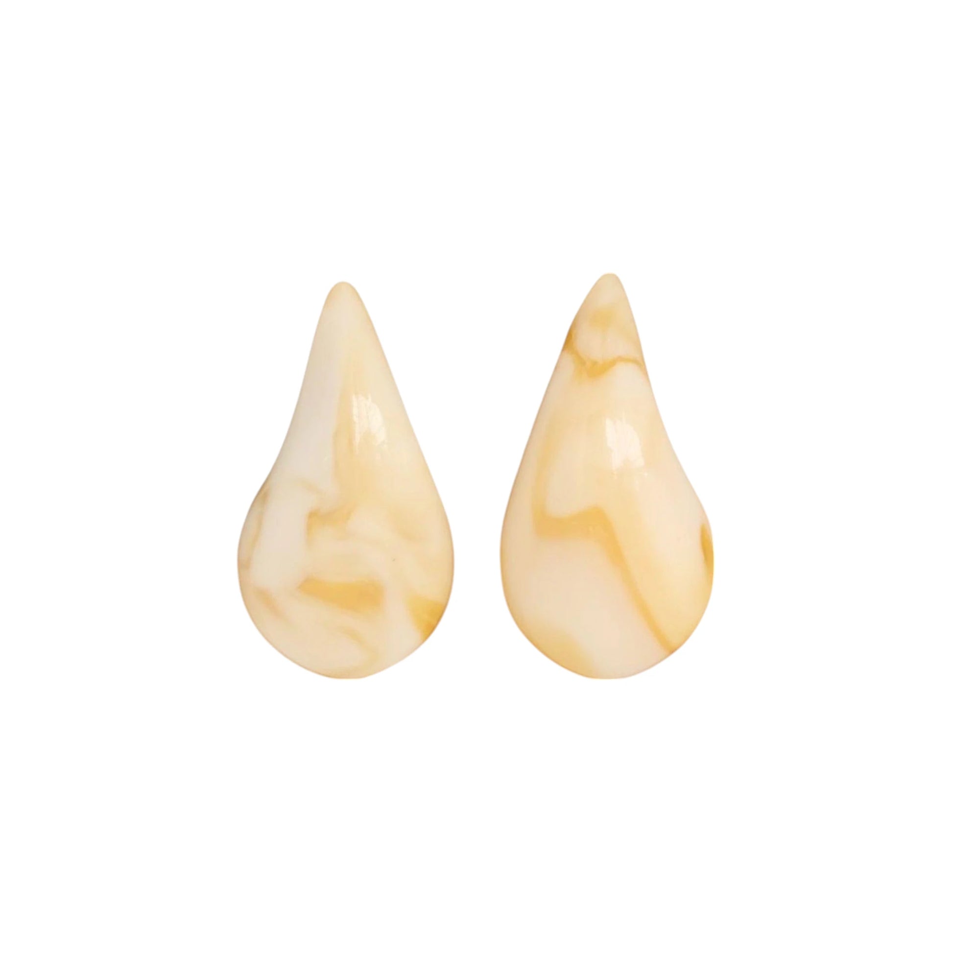 Beige Teardrop Earrings