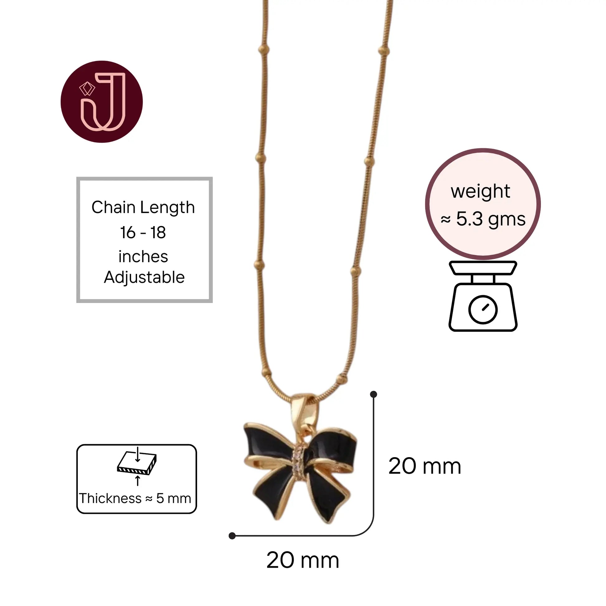 Bow Tie Pendant Necklace