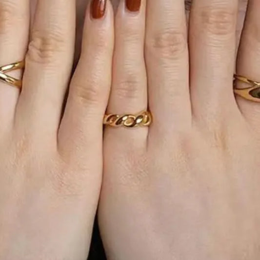 Braided Gold Cuff Ring