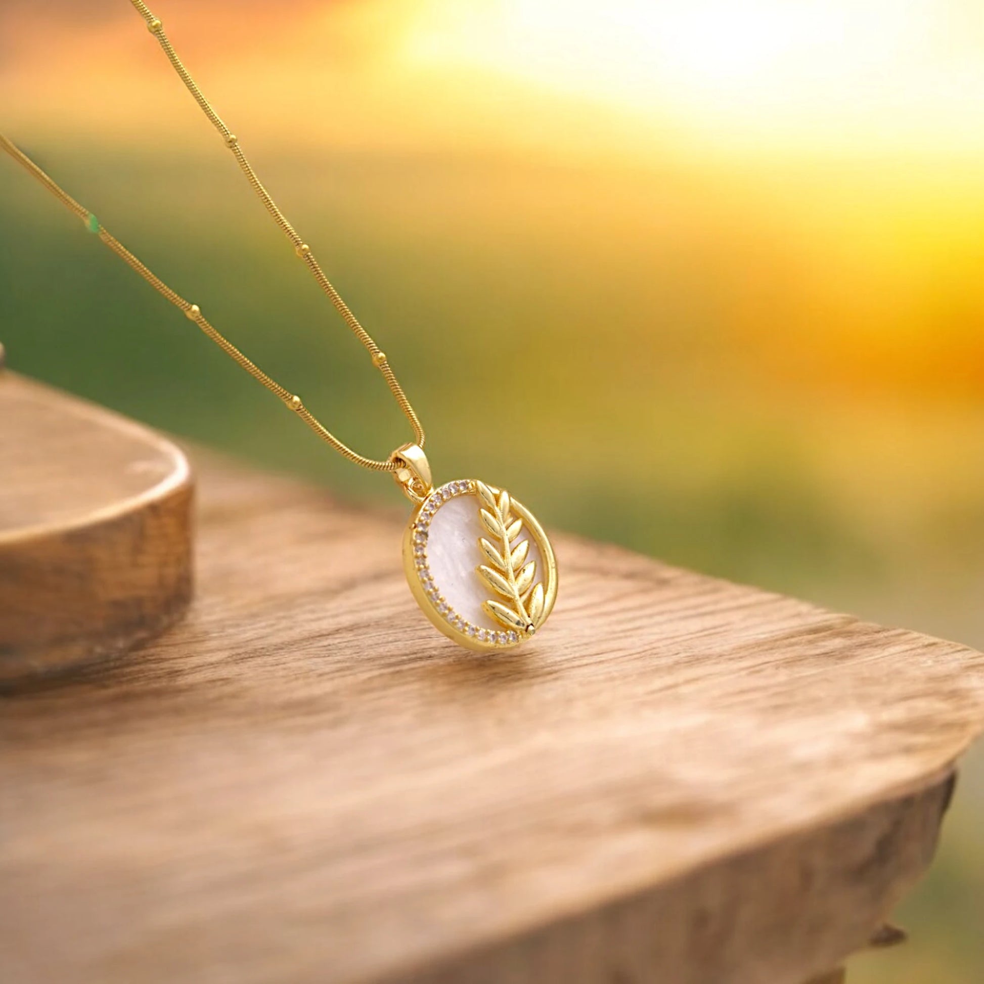 Olive Branch Pendant Necklace