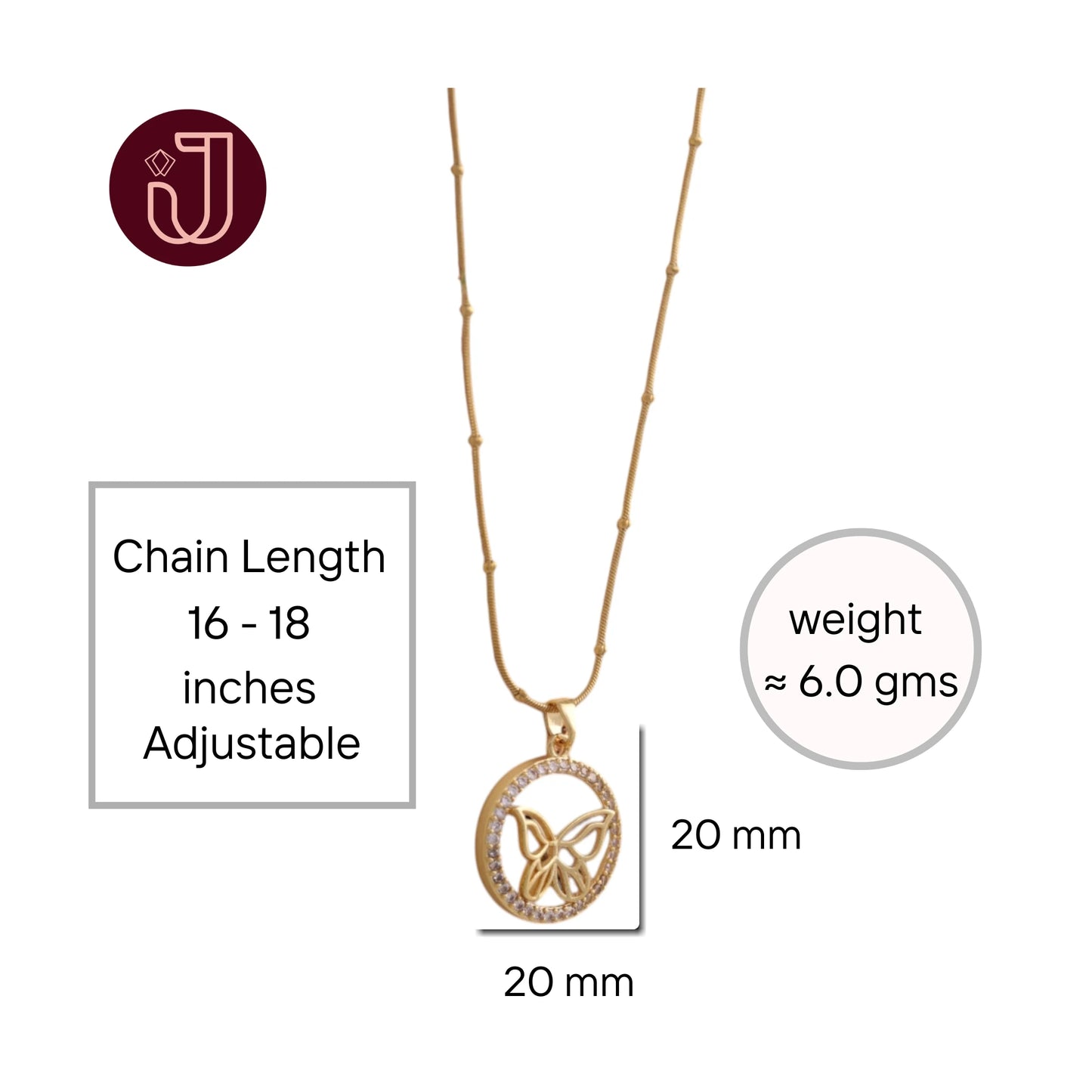 Butterfly Necklace with Crystals