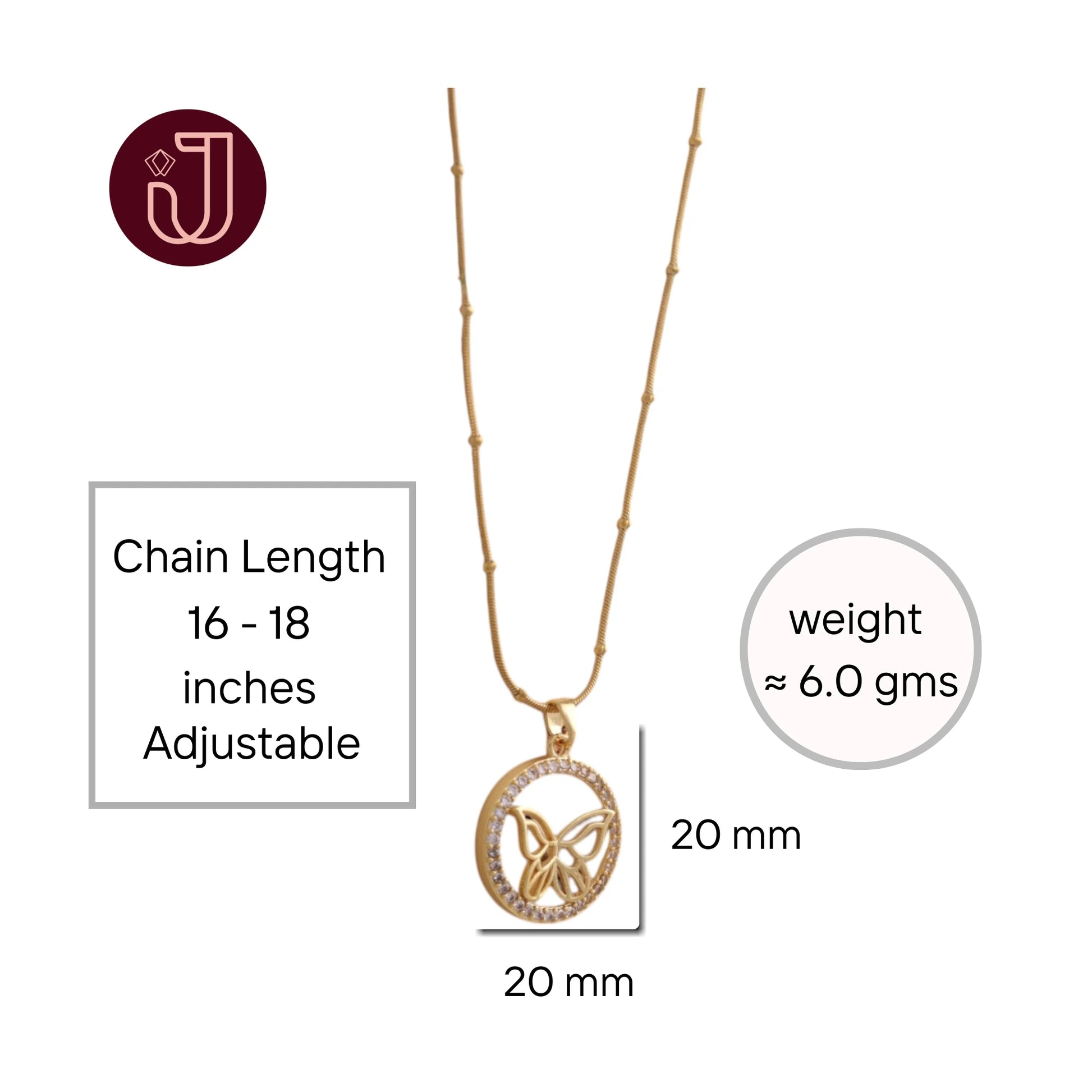 Butterfly Necklace with Crystals