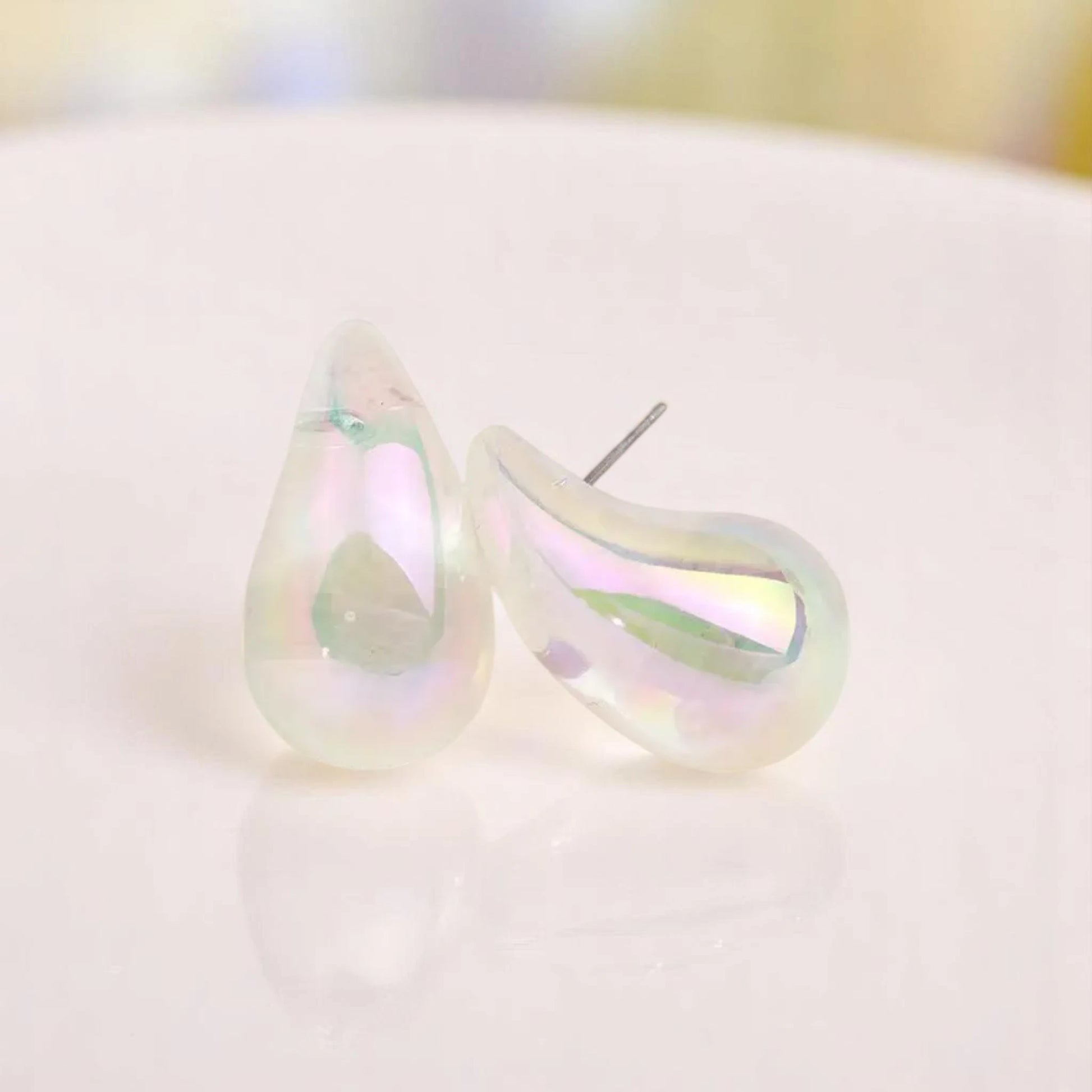 Clear Teardrop Earrings