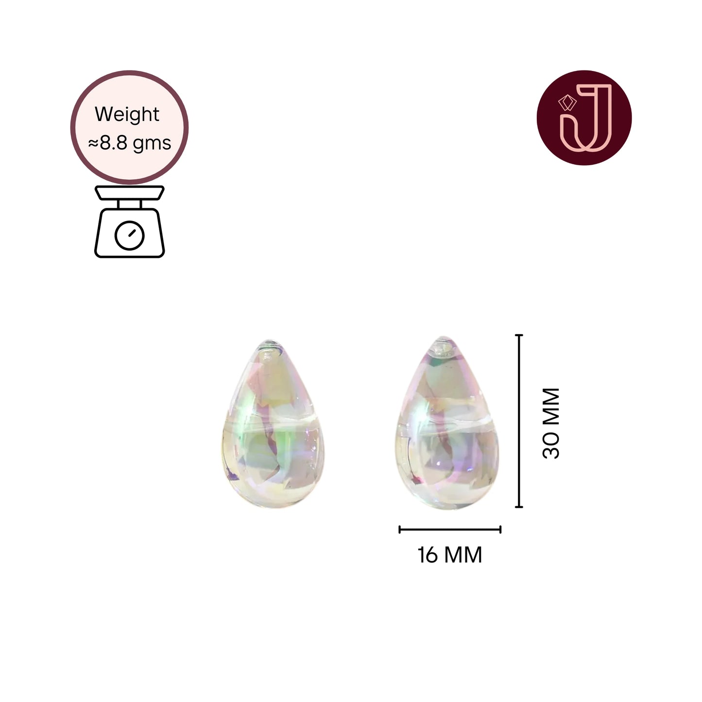 Clear Teardrop Earrings