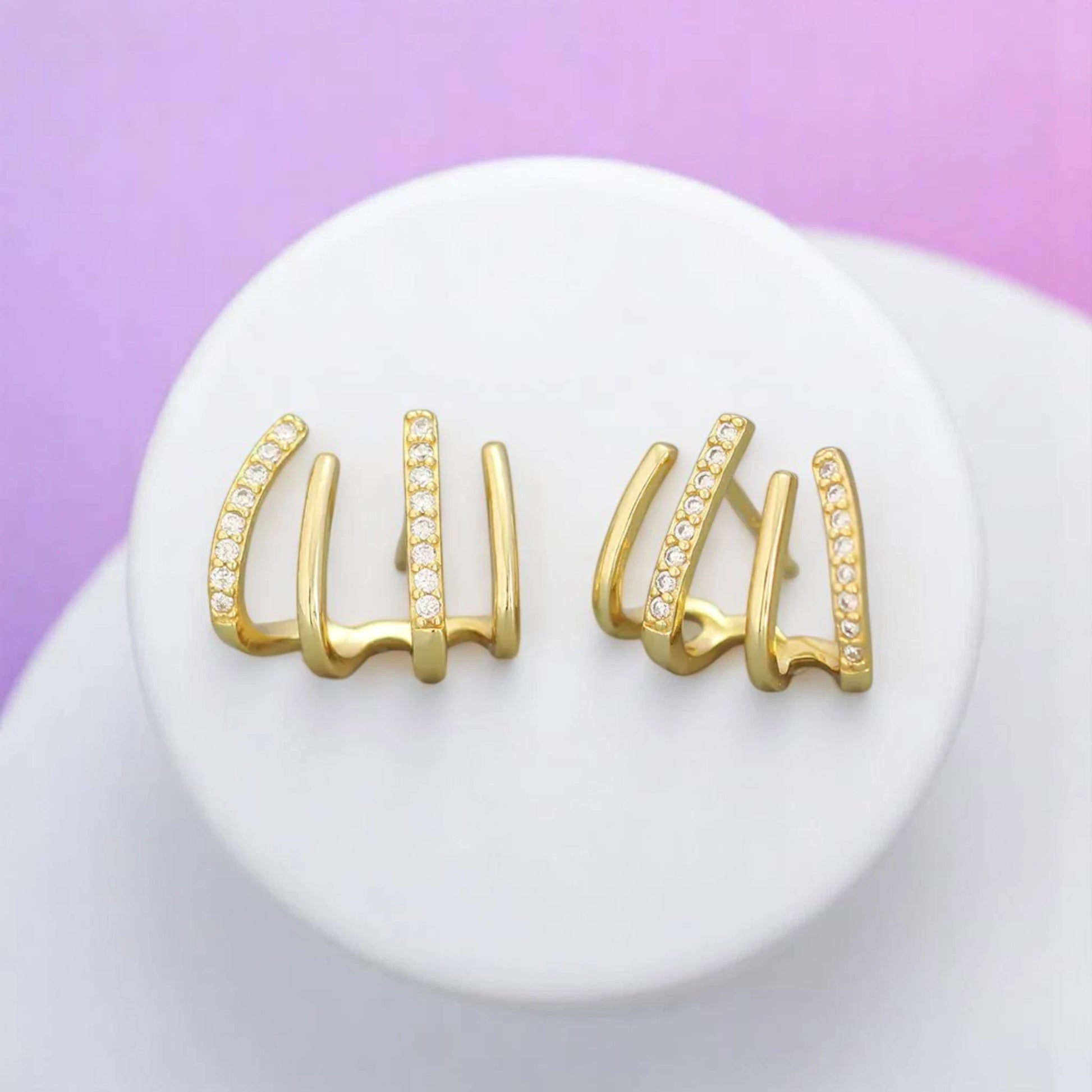 Crystal-Accented Stud Earrings