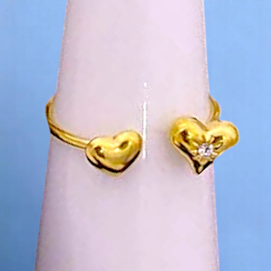 Crystal Accent Hearts Ring