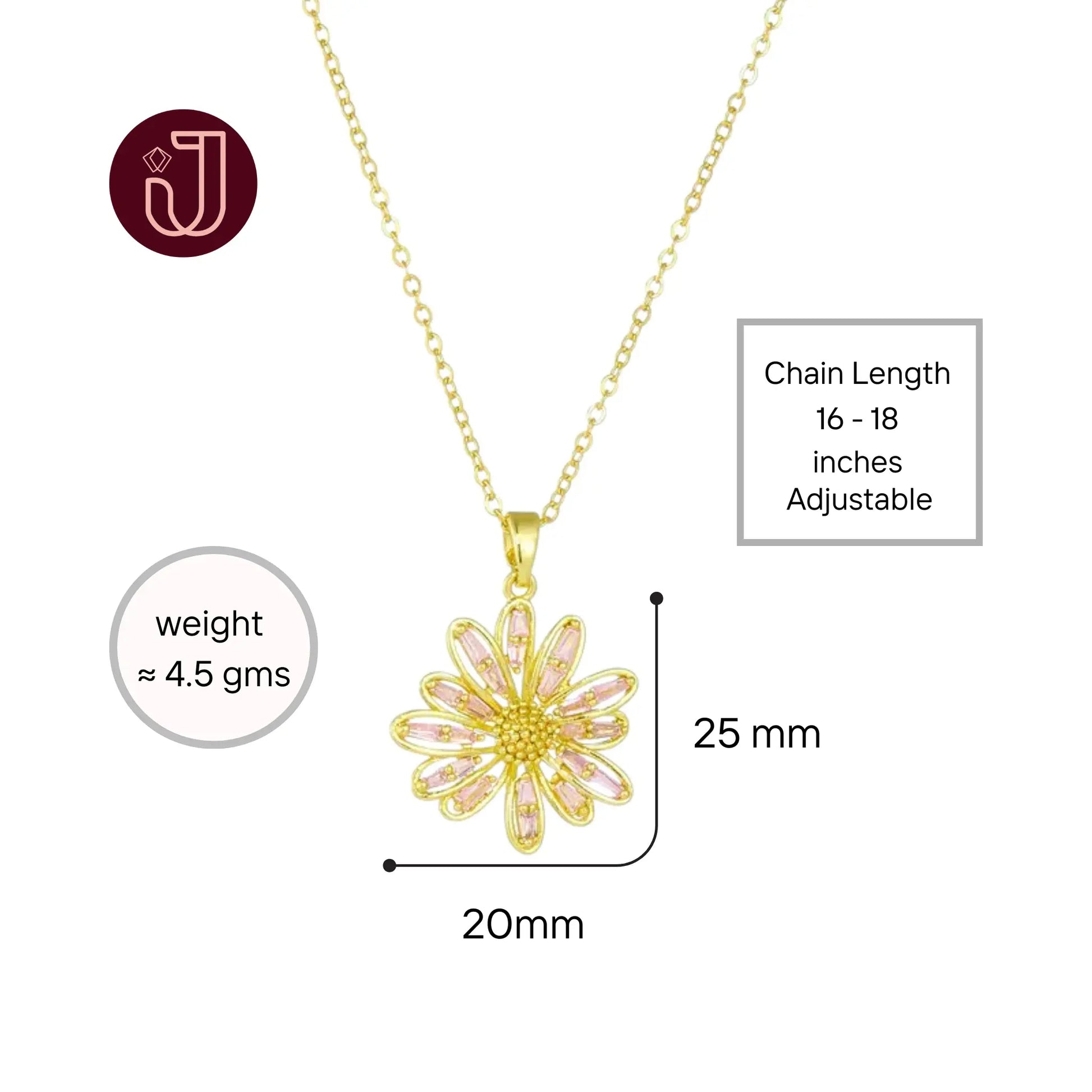 Crystal Flower Pendant Necklace
