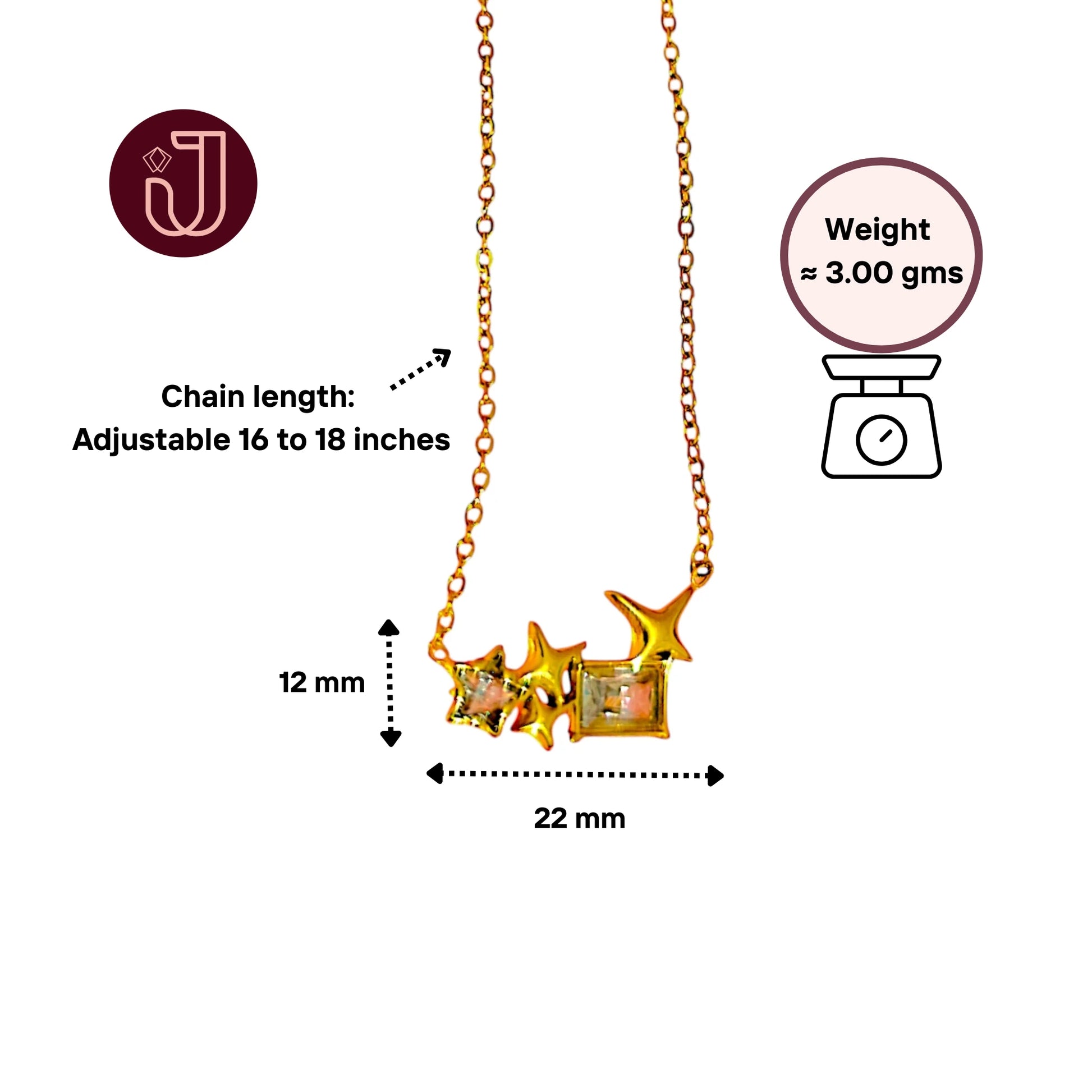 Crystal Star Charm Necklace