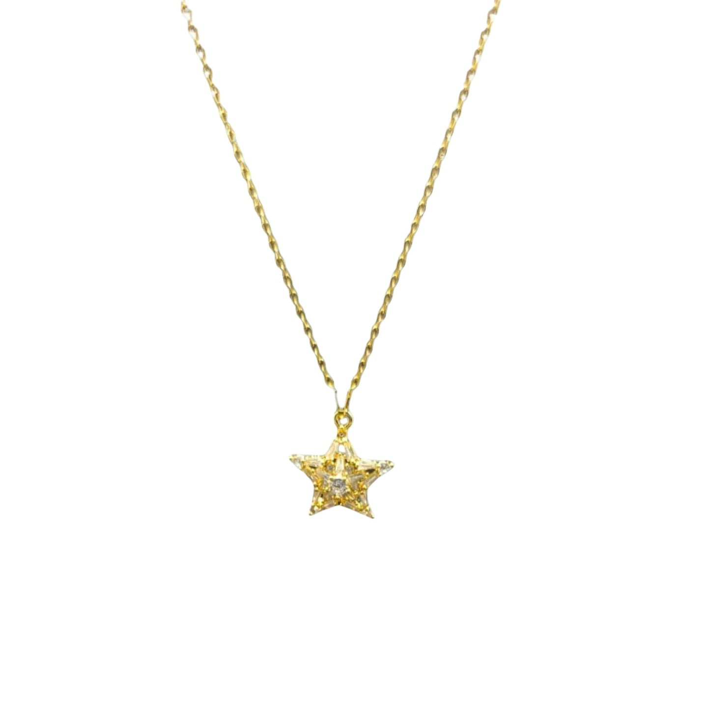 Crystal Star Necklace with CZ