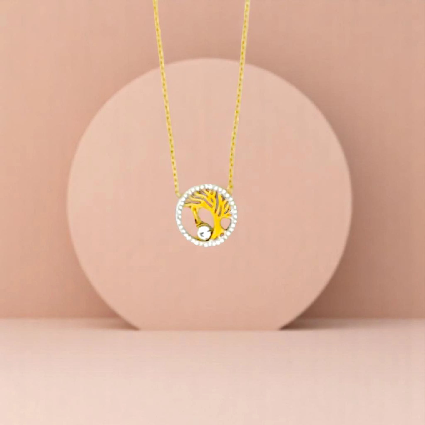 Crystal Tree Gold Necklace