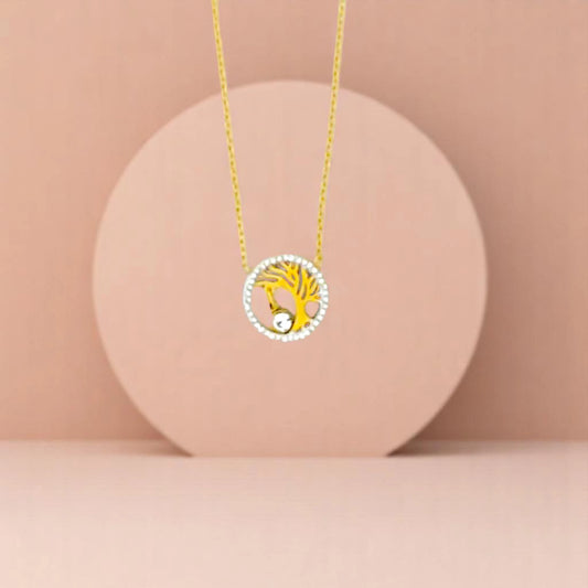 Crystal Tree Gold Necklace