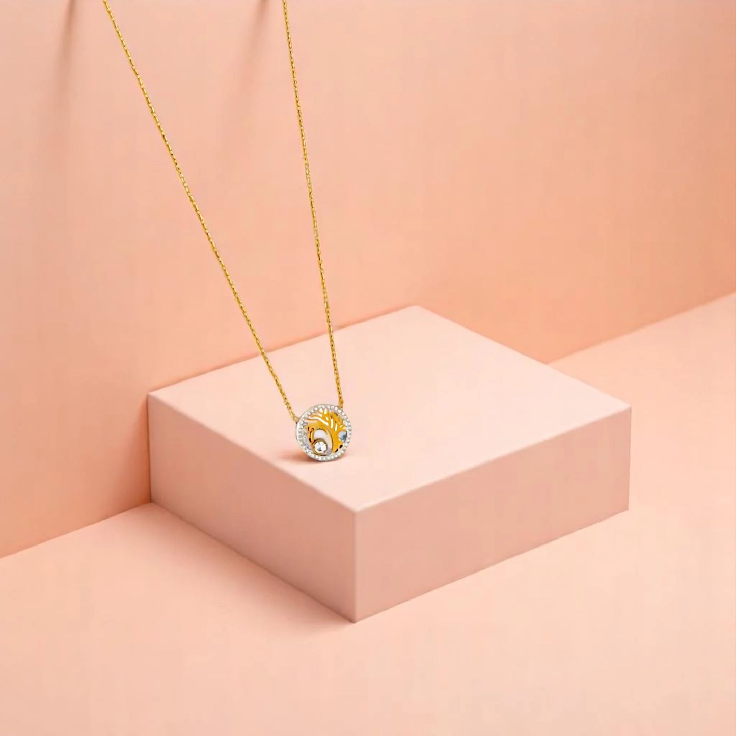 Crystal Tree Gold Necklace