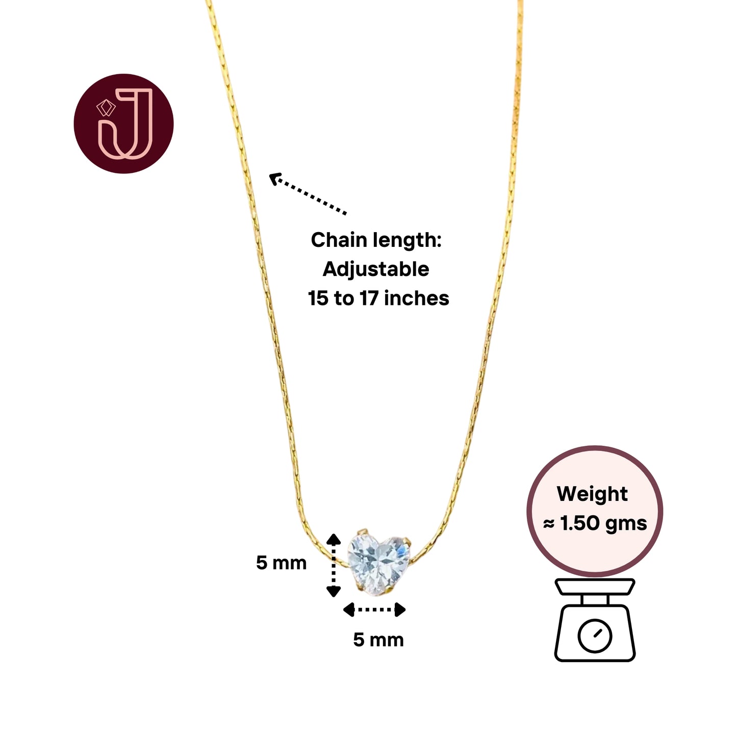 CZ Stone Gold Necklace
