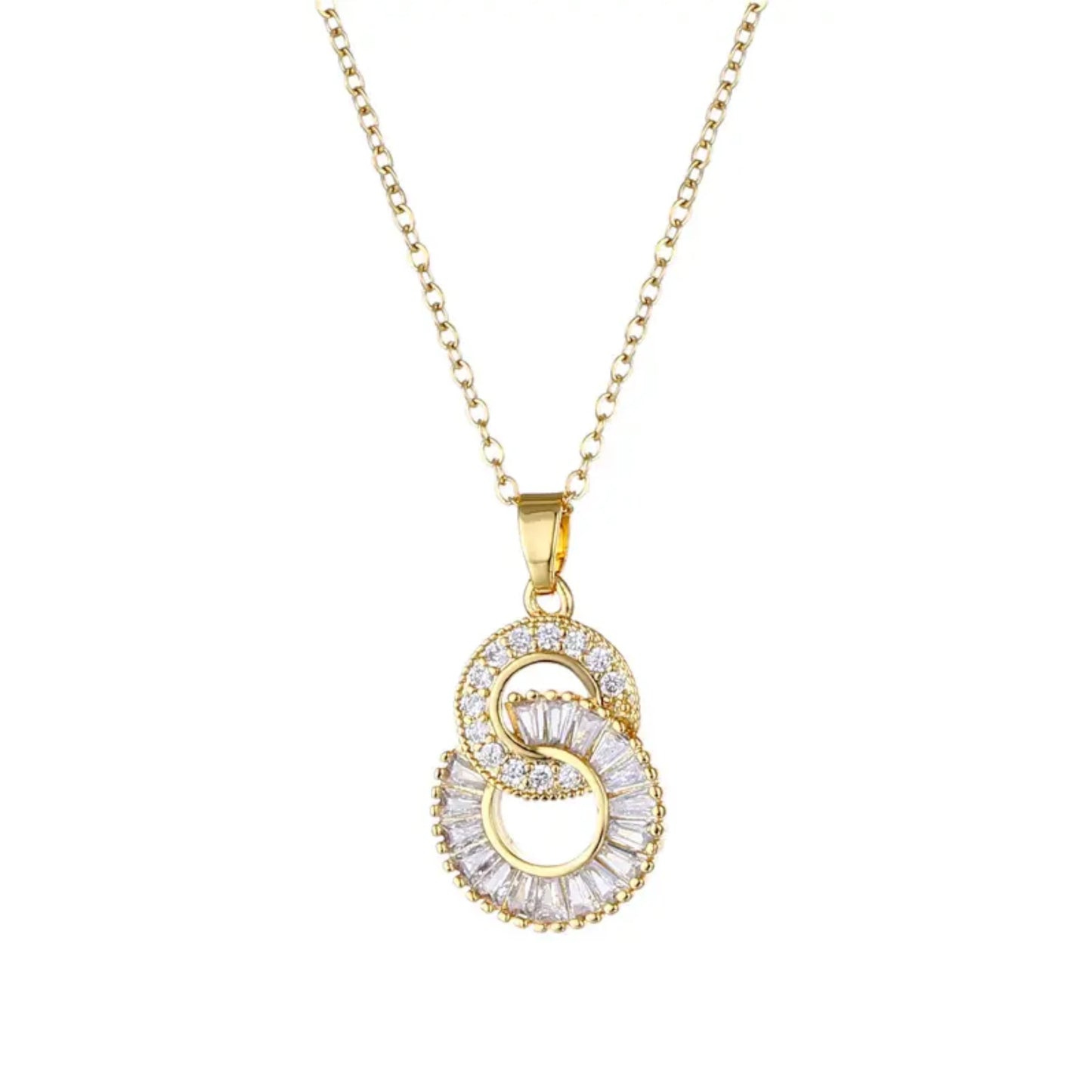 Double Circle 8 Pendant Necklace
