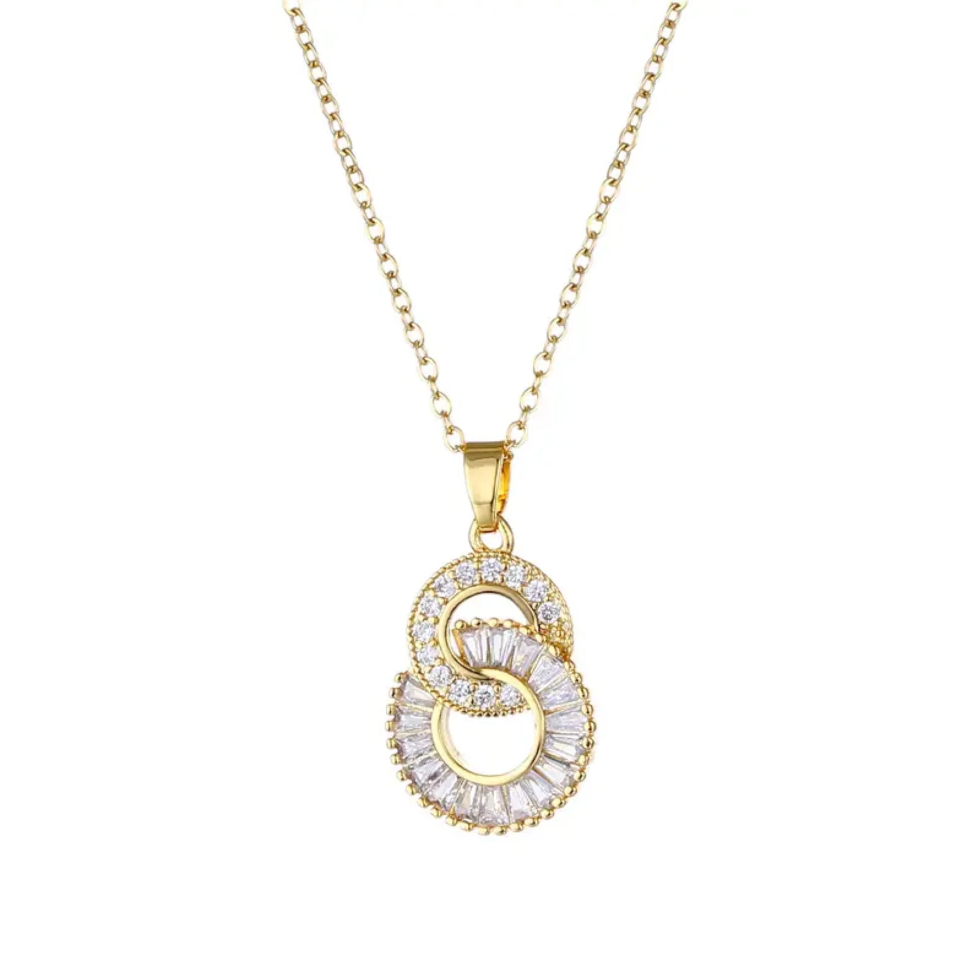 Double Circle 8 Pendant Necklace