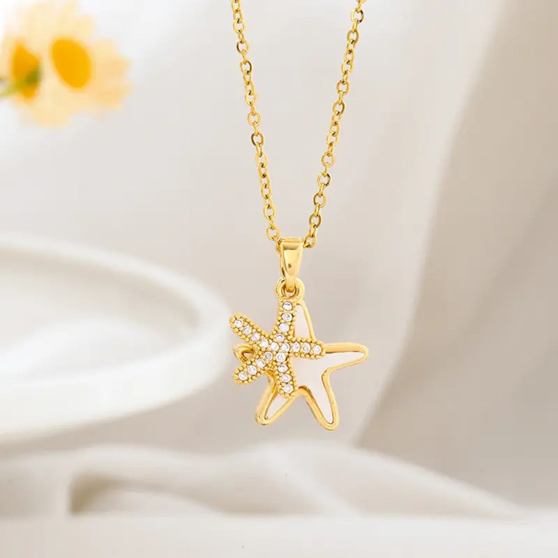 Dual Starfish Pendant Necklace