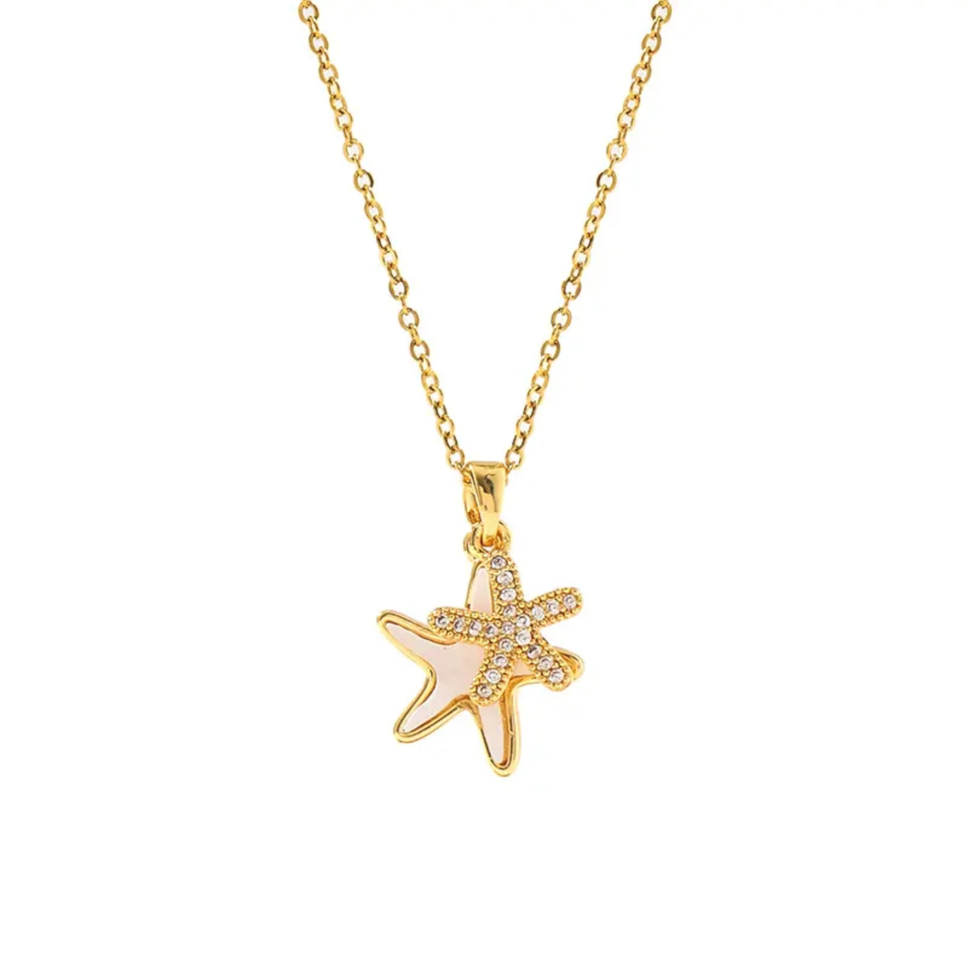 Dual Starfish Pendant Necklace