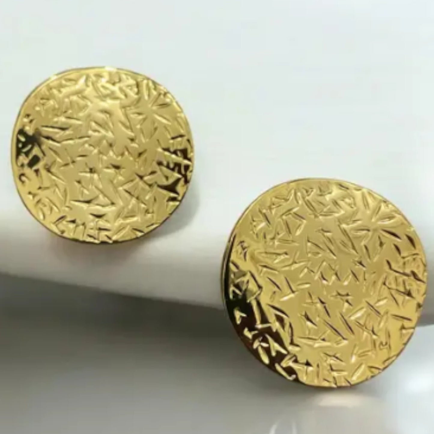 Embossed Round Stud Earrings