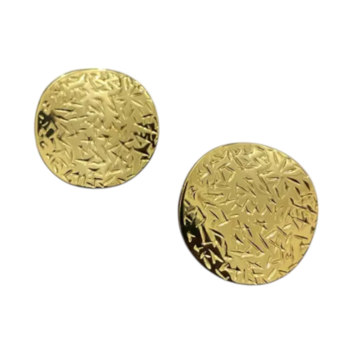 Embossed Round Stud Earrings