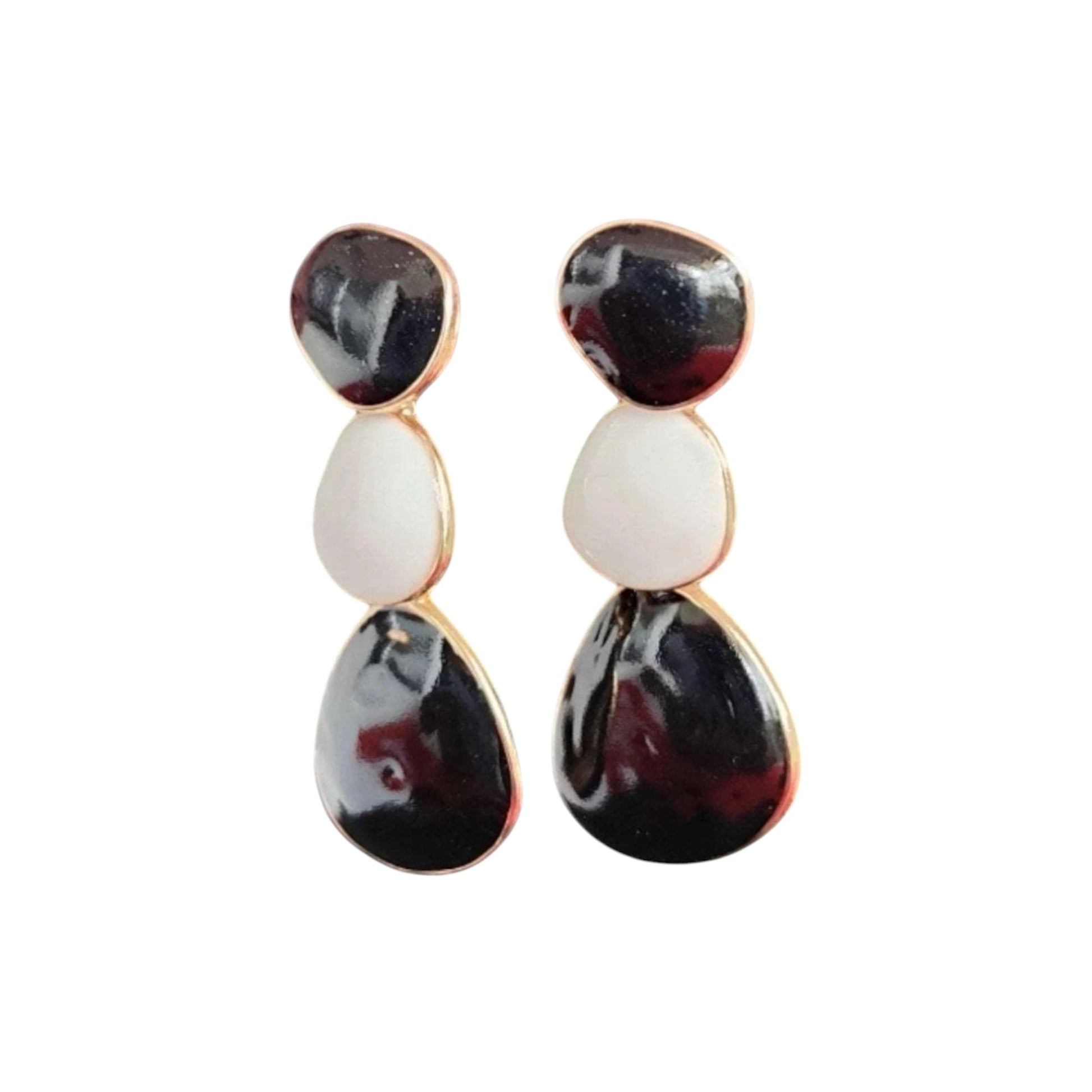 Enamel Dangle Earrings BW