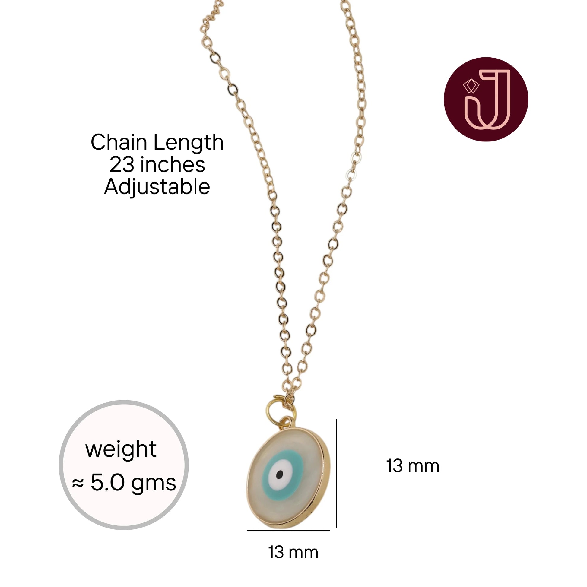 Evil Eye Sapphire Drop Necklace