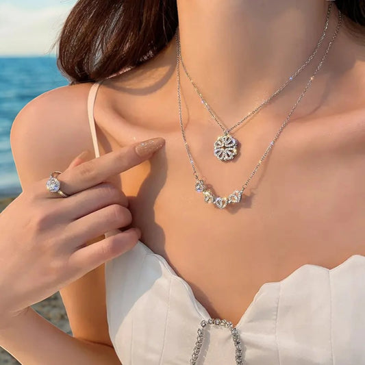 Four Heart Crystal Necklace