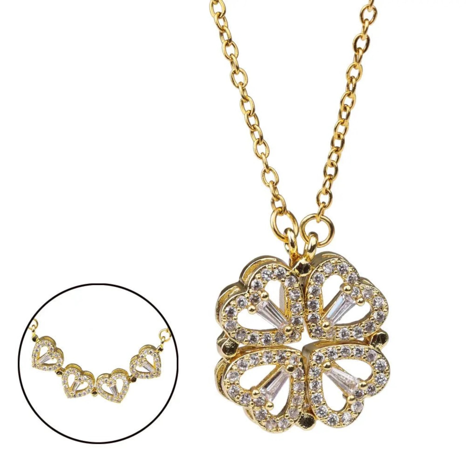 Four Heart Crystal Necklace