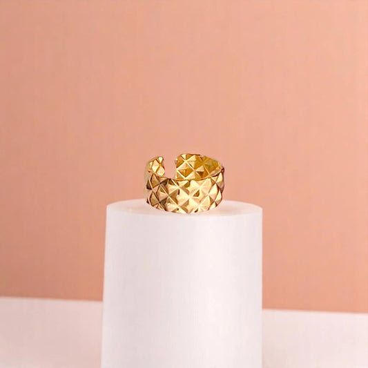 Gold Textured Adjustable Ring