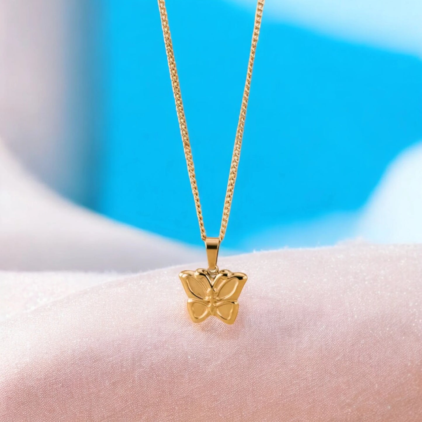 Golden Butterfly Pendant Necklace