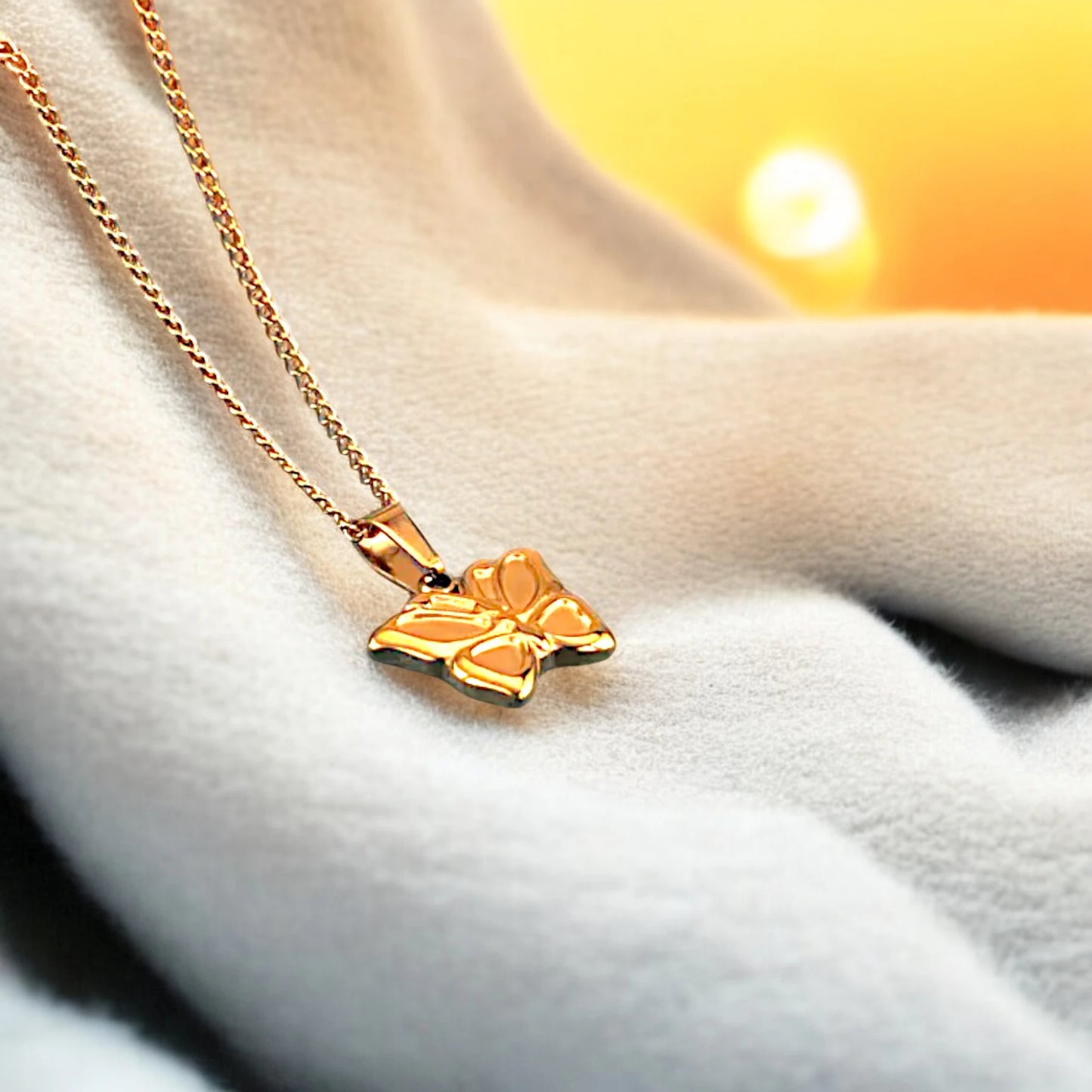 Golden Butterfly Pendant Necklace