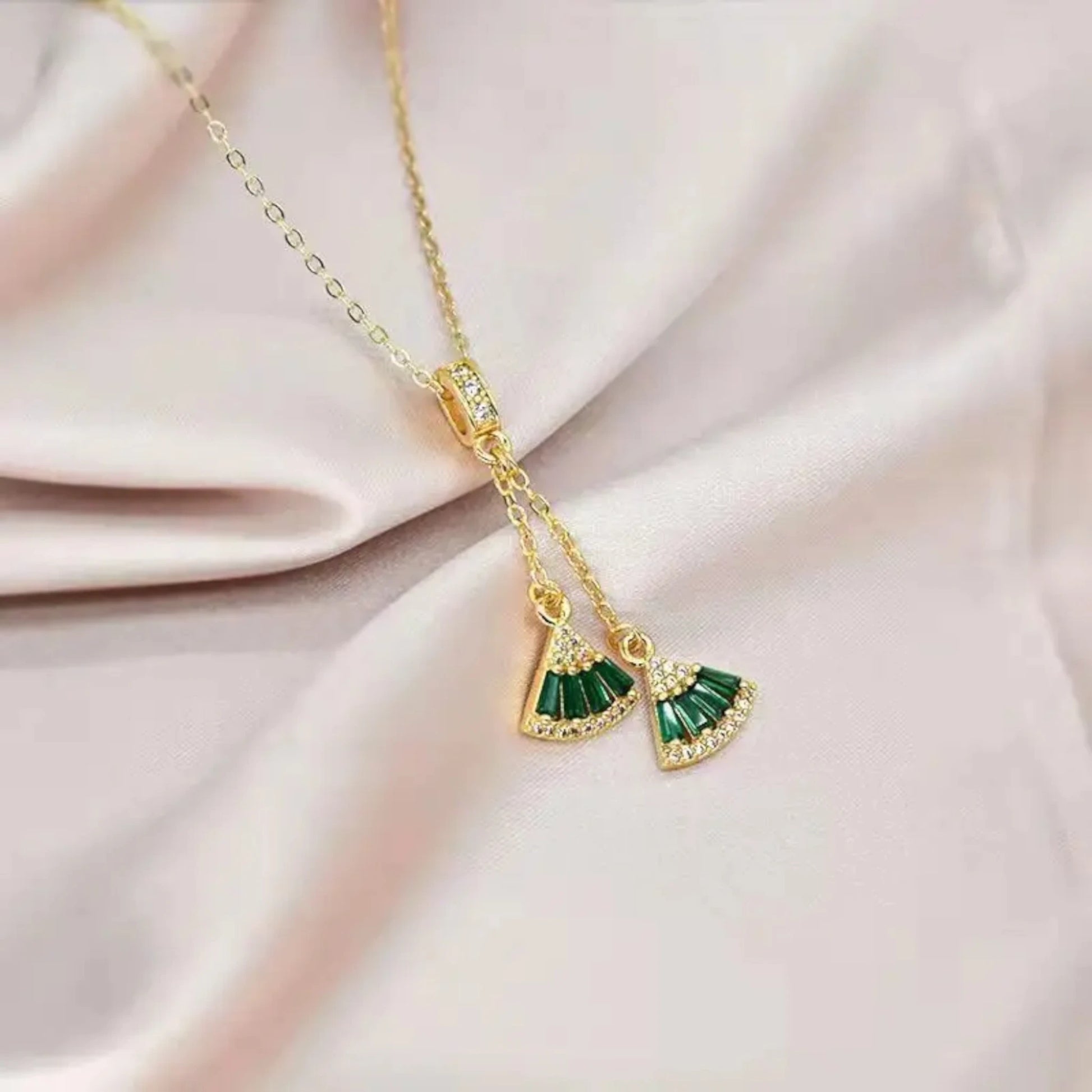 Necklace on a light toned Silk Cloth