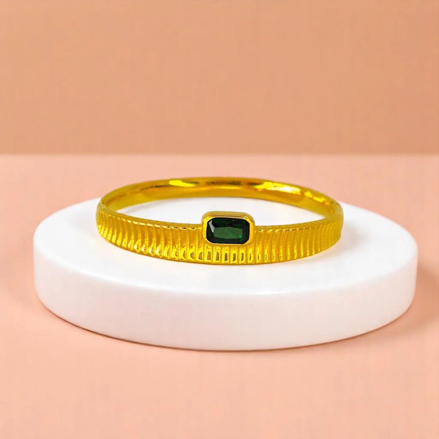 Green Gemstone Gold Bracelet