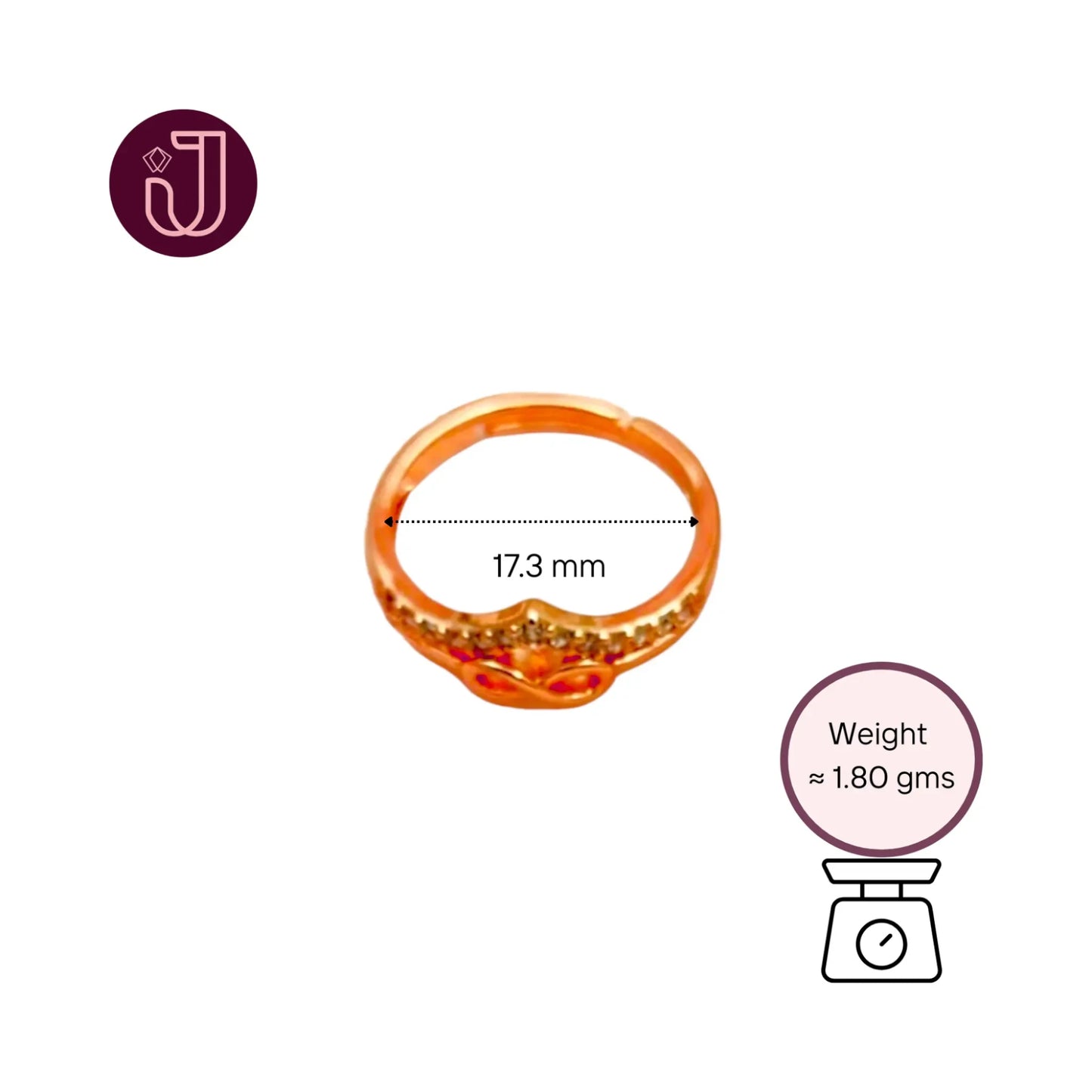 Ring with dimensions and weight details.