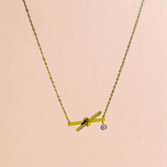 Nutted X CZ Pendant Necklace