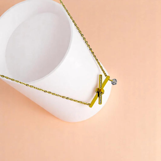 Nutted X CZ Pendant Necklace