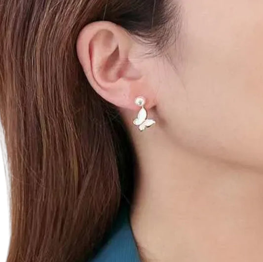 Pearl Butterfly Drop Earrings