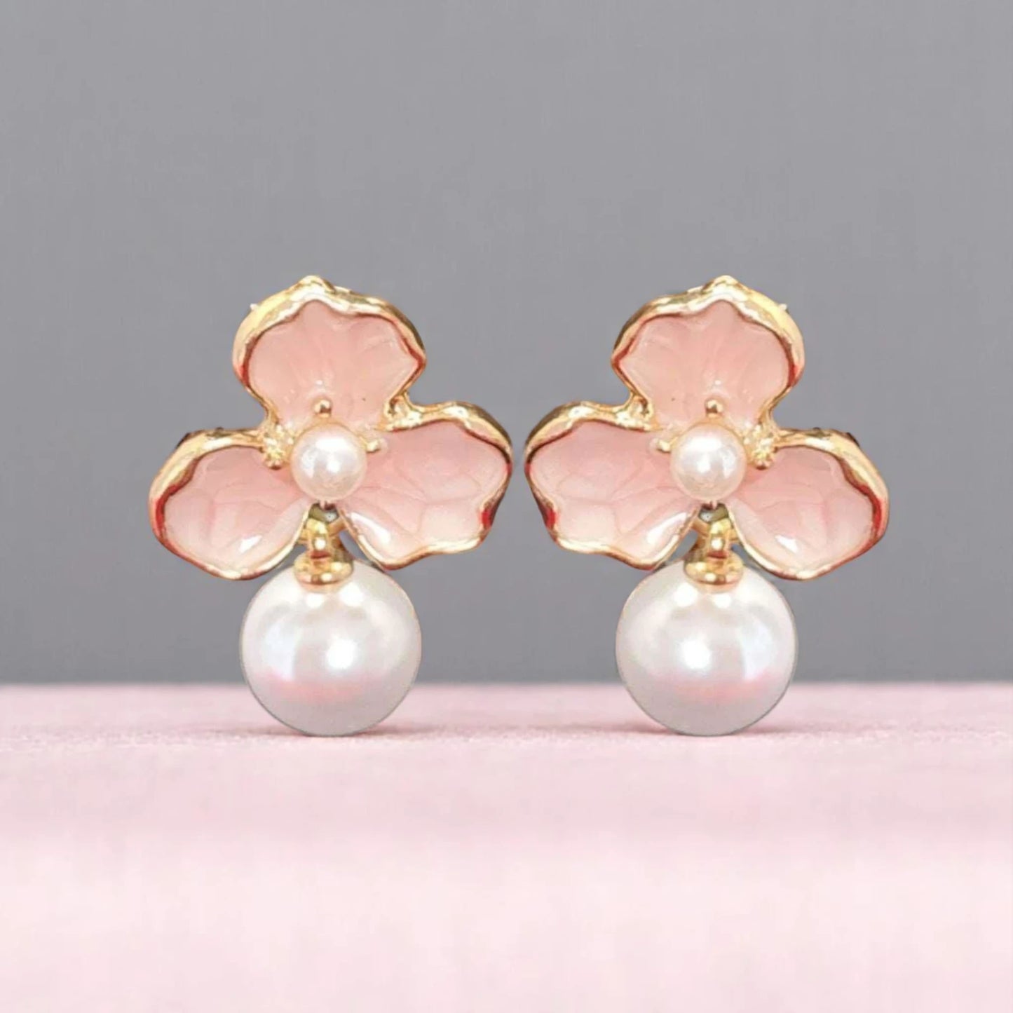 Pearl Flower Pearl Drop Earrings