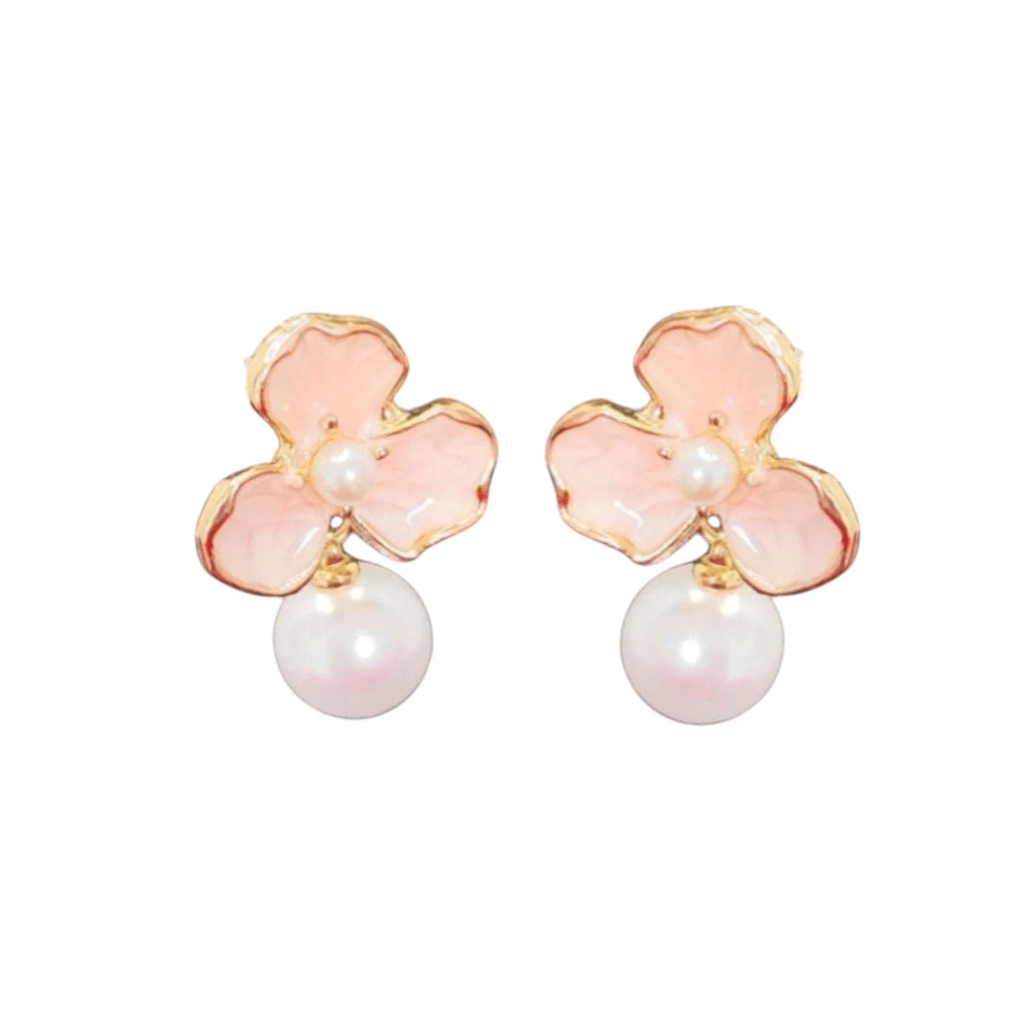 Pearl Flower Pearl Drop Earrings