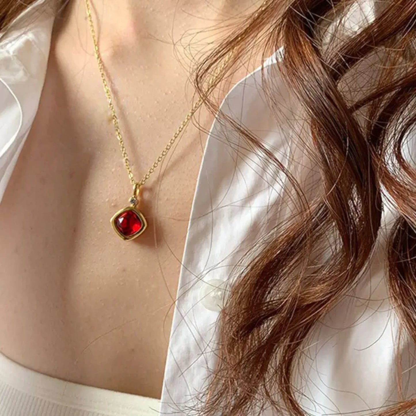 Ruby Gemstone Necklace