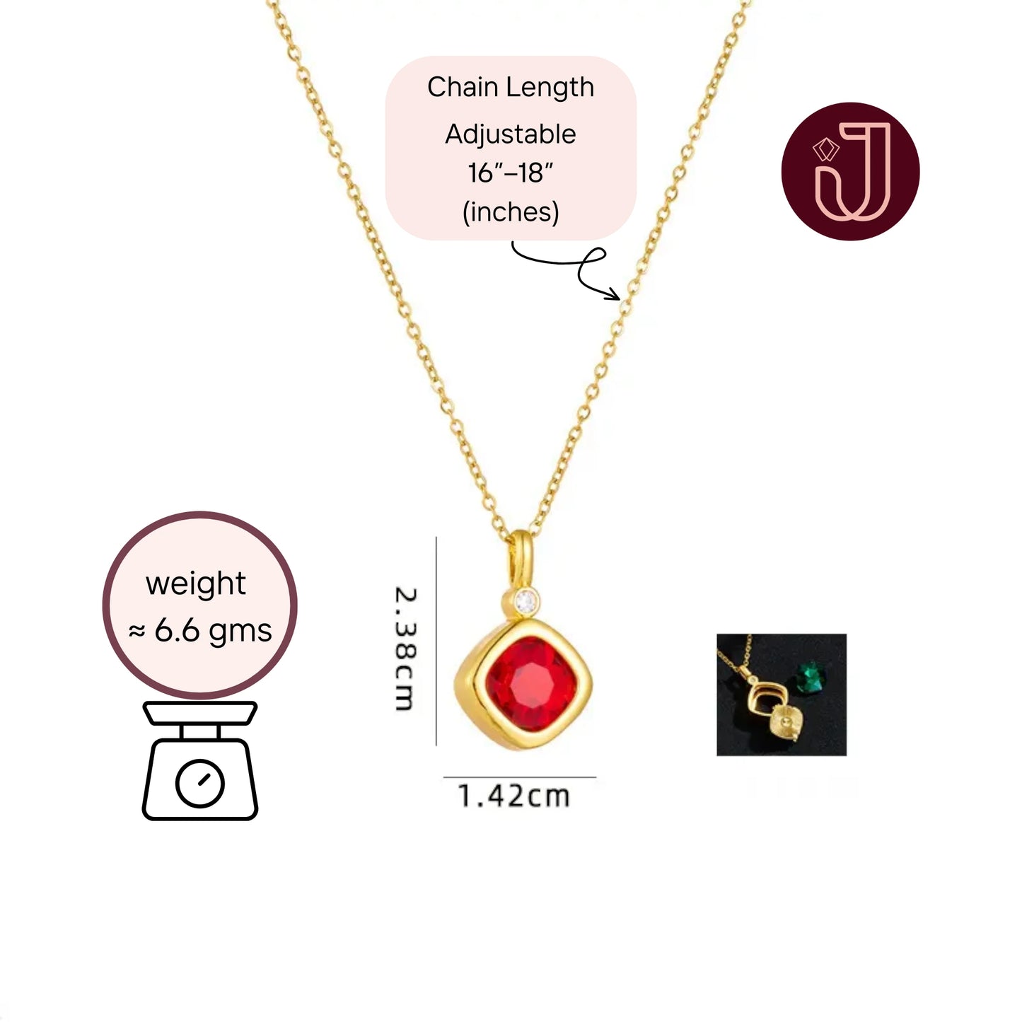 Ruby Gemstone Necklace