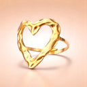Golden Embrace | Sculpted Heart Adjustable Ring