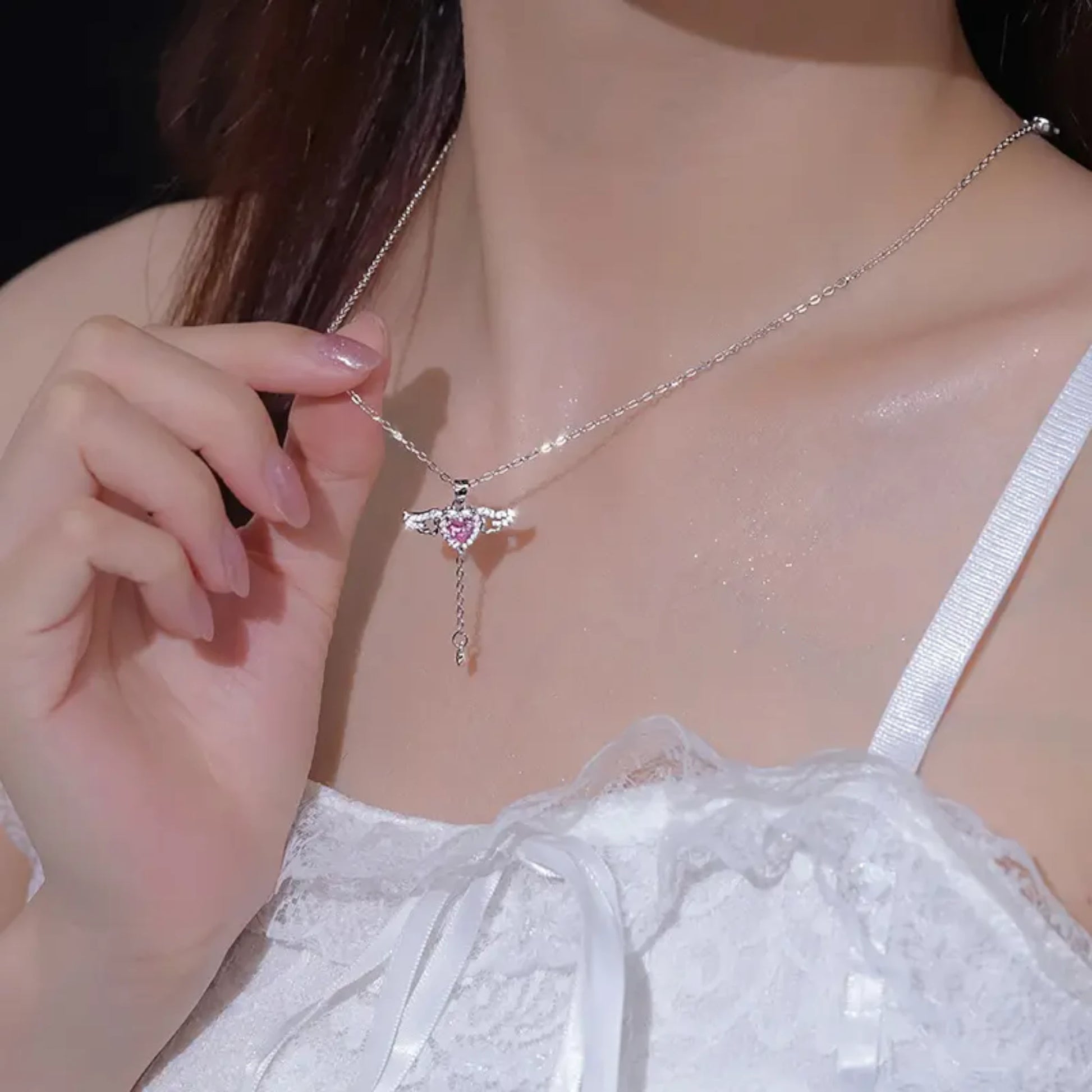 Silver Angel Wings Necklace