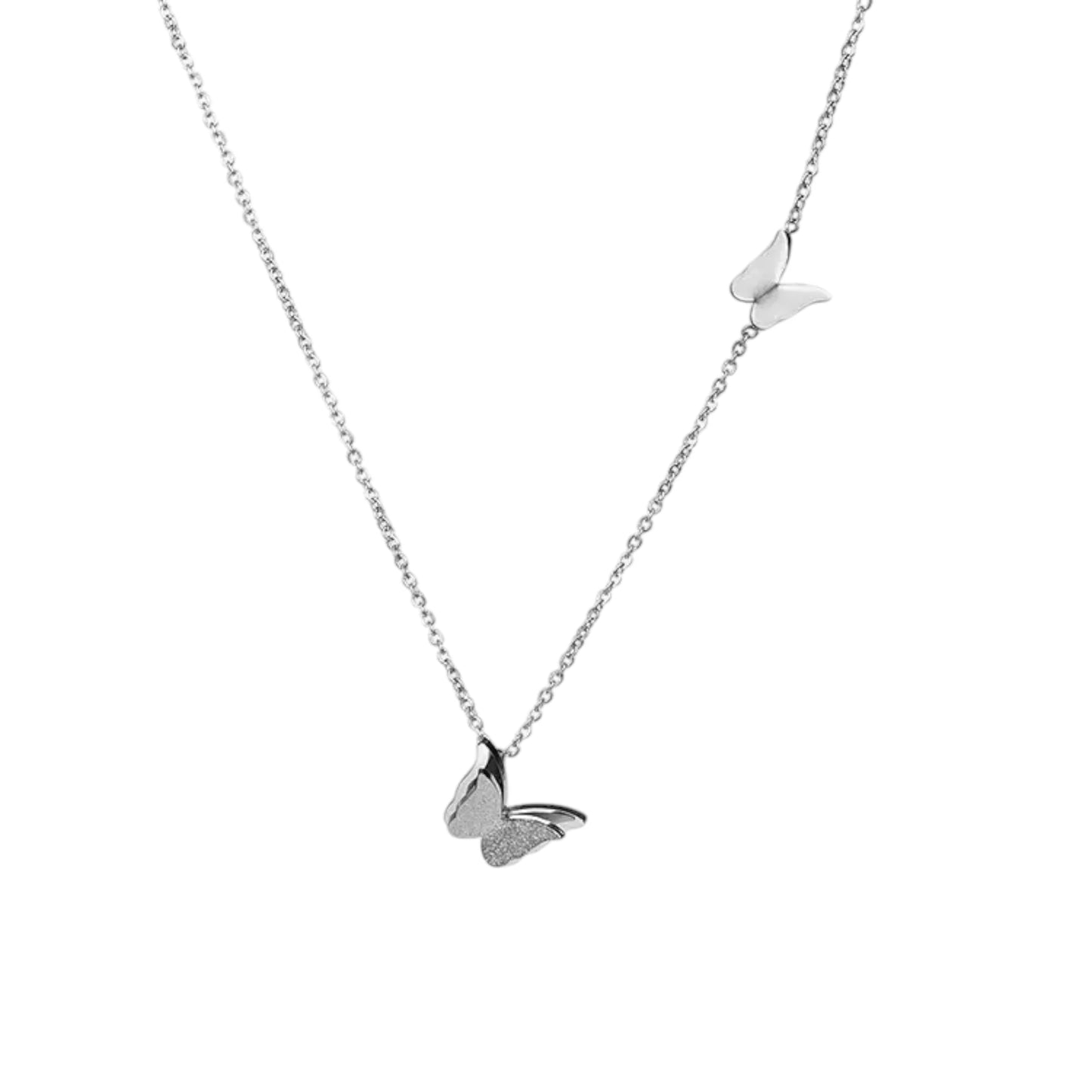Silver Butterfly Charms Necklace