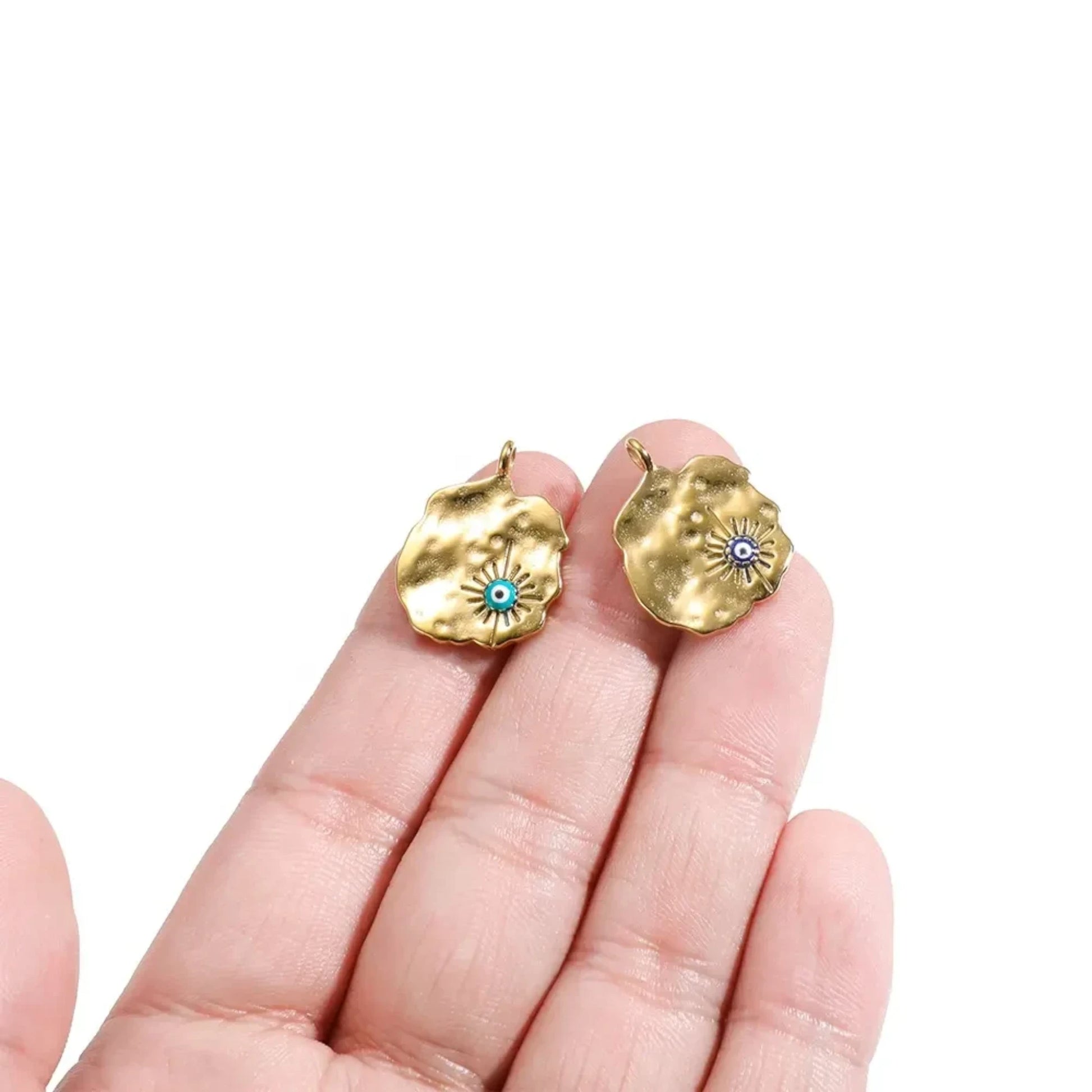 Textured Evil Eye Necklace