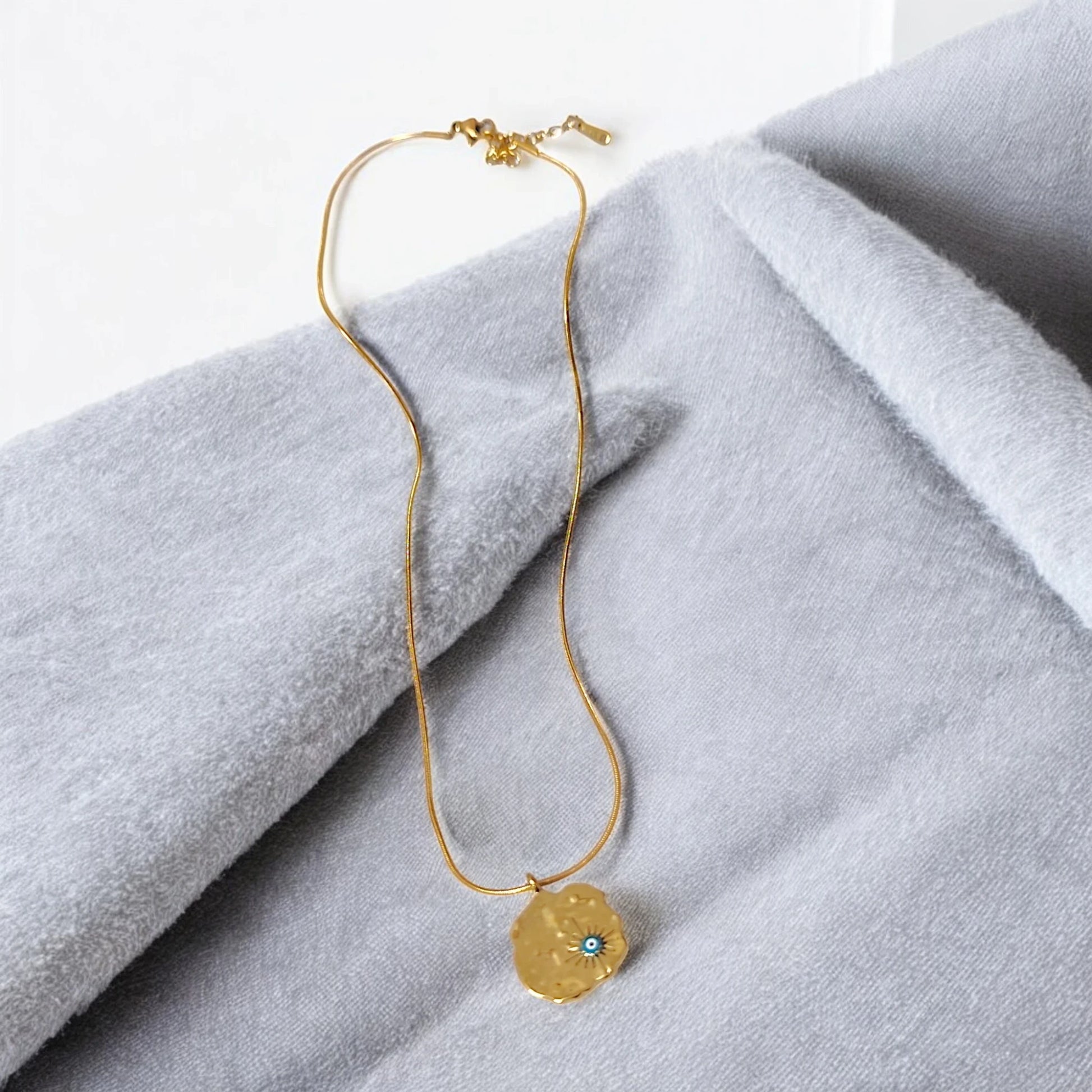 Textured Evil Eye Necklace