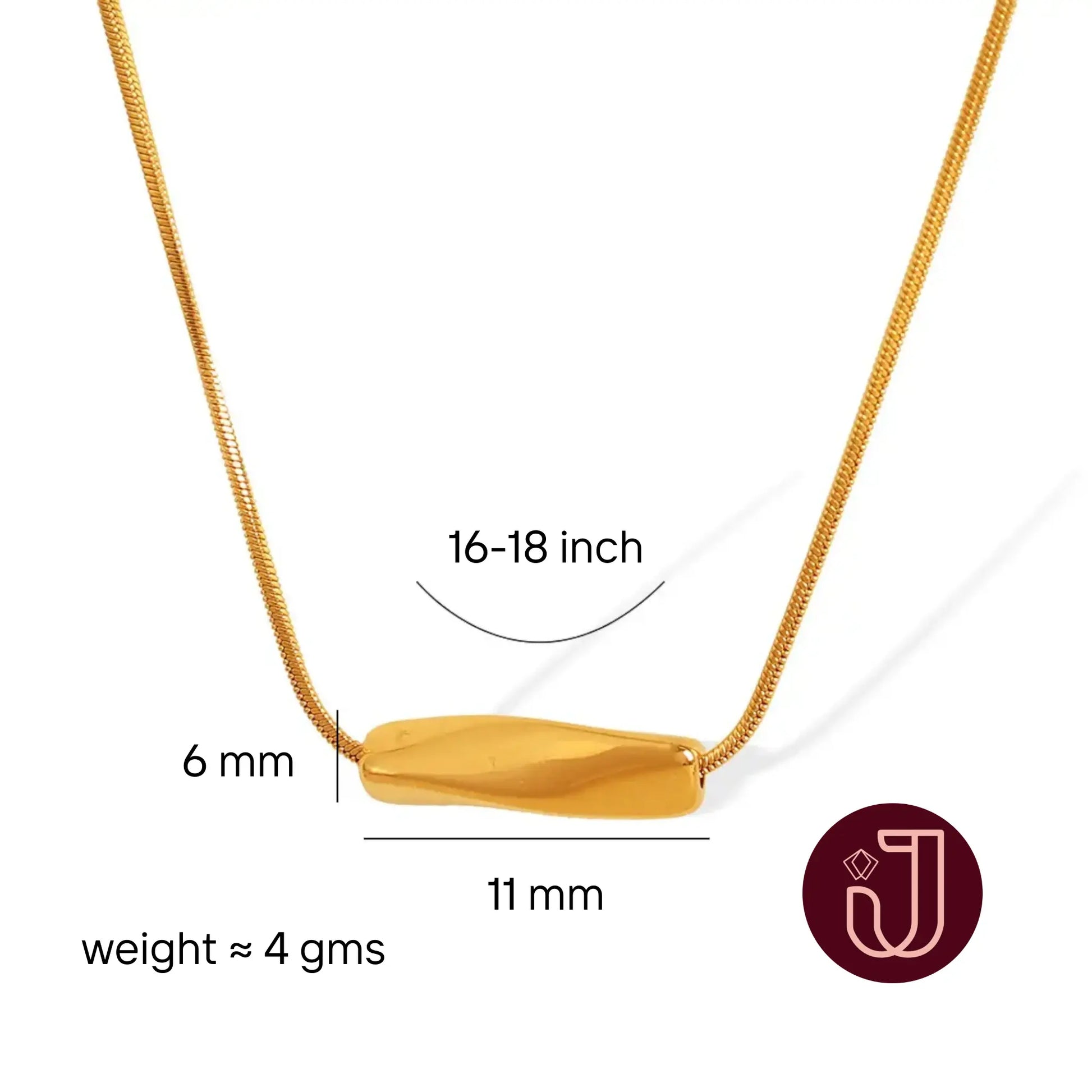 Twisted Bar Pendant Necklace