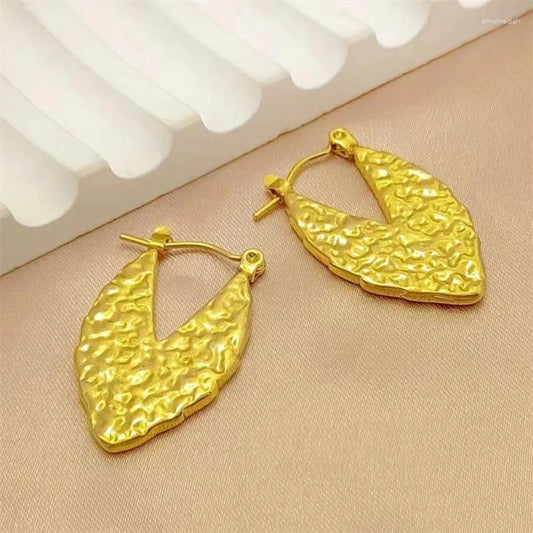 Wave-Patterned Hoop Earrings