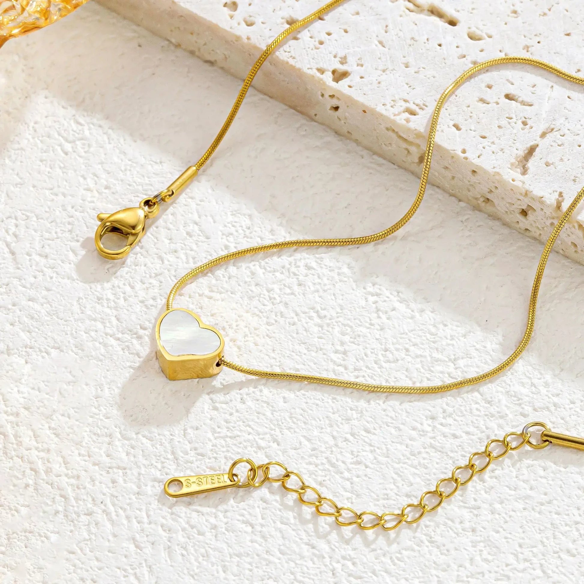 White Curved Heart Necklace