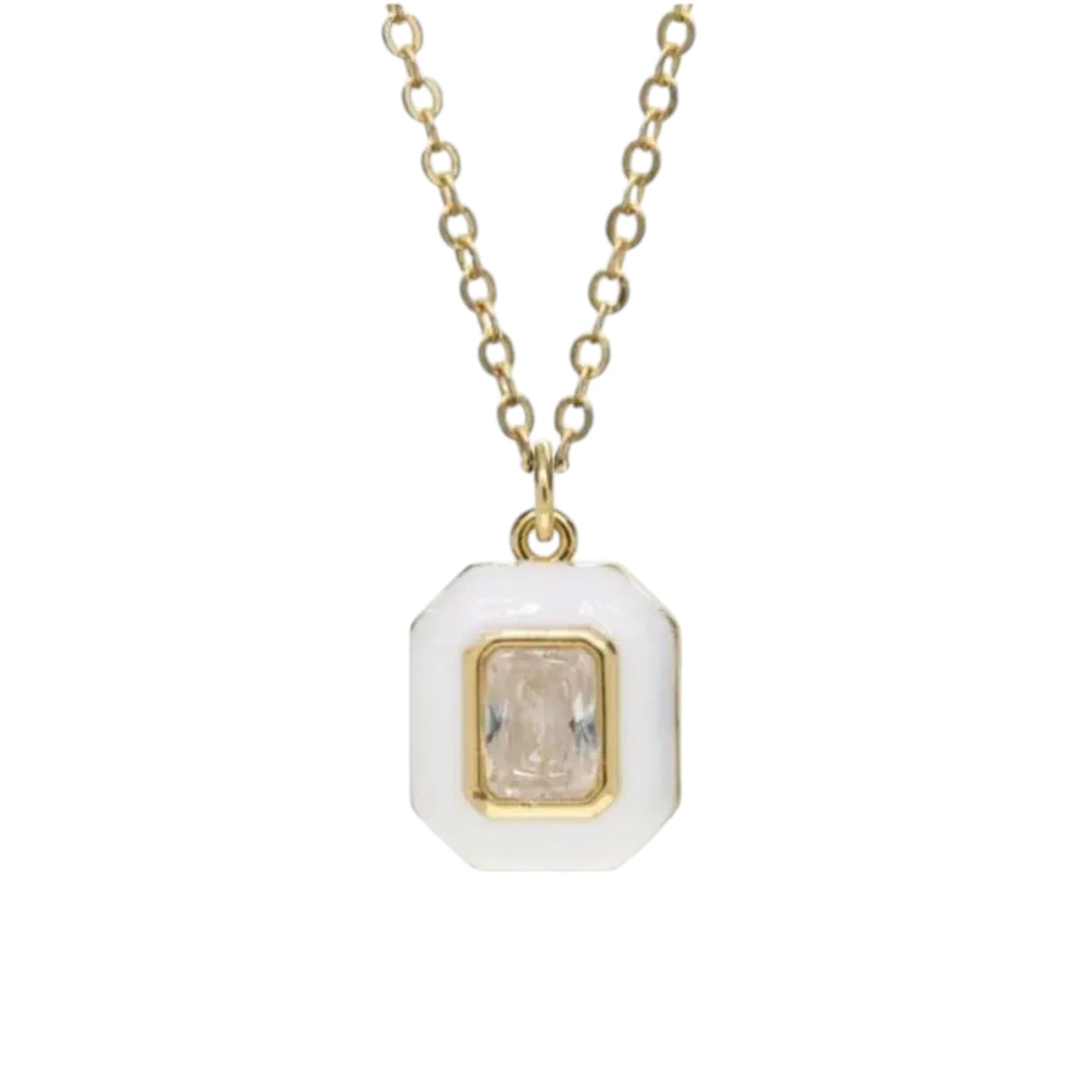 White O Stone Necklace